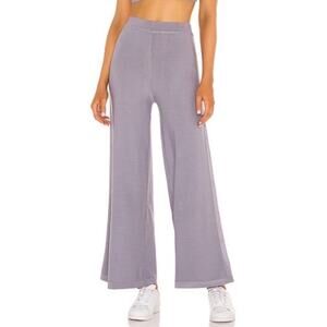 Free People Show Off Pewter Grey Pants Pull On Lounge Activewear Slinky Comfort